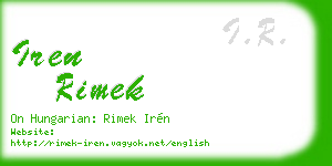 iren rimek business card